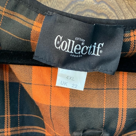 Collectif 4X pumpkin plaid Top - Picture 7 of 12